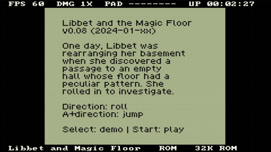 Libbet gameplay with the debug overlay showing pad state