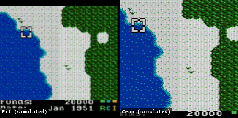 LCD output in Fit and Crop modes