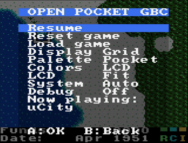 Main menu